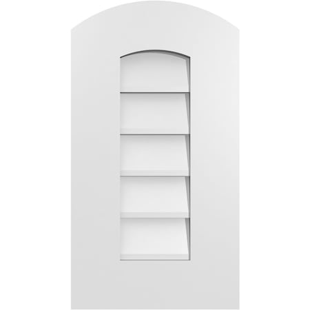 Ekena Millwork Arch Top Surface Mount PVC Gable Vent: Functional, w/ 3-1/2"W x 1"P Standard Frame, 12"W x 22"H GVPAR12X2201SF